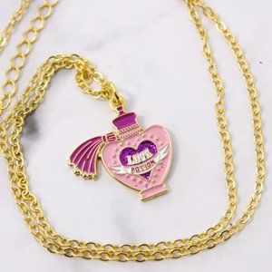 Love Potion Charm Harry Potter Glitter Enamel Necklace